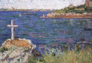 impressionist painter the mariners cross at high tide Sweden oil painting artist